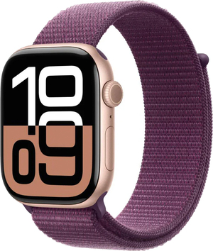 Смарт-годинник Apple Watch Series 10 GPS 42mm Rose Gold Aluminium Case with Plum Sport Loop (MWWK3QH/A)